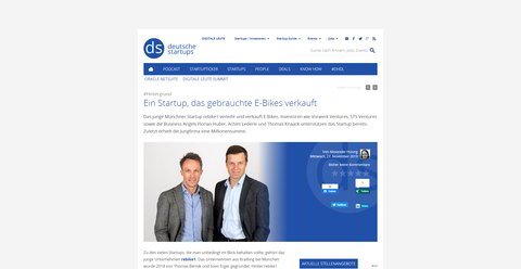 rebike1 schließt Finanzierungsrunde in einstelliger Millionenhöhe ab